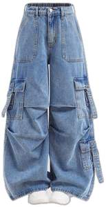 Jeans Boyfriend en Denim Taille Moyenne pour Femmes, Lavage Coloré Respirant, Coupe Ample Vintage, Style Streetwear d'Été, Haute Qualité Y2K - Product Image 4