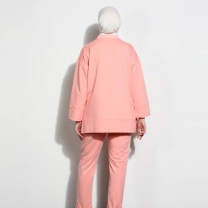 Vêtement de sport musulman pour femmes en gros OEM, motif uni, écologique, 100% coton, style de manches tendance, ensembles de survêtement islamiques - Product Image 3