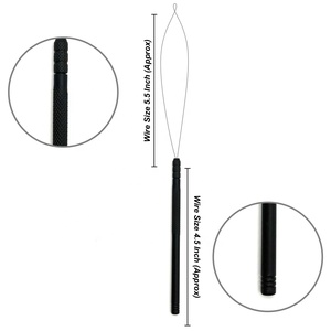 Hair Extension Loop Tool for Micro & Nano <b>Beads</b> – Professional Pulling <b>Needle</b> for Hair Installation, Durable Metal Grip Black - Product Image 1