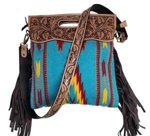 Bolso de Hombro de Lana Hecho a Mano para Mujer, Estilo Bohemio, Verano, con Correa de Cuero Argentino - Product Image 2