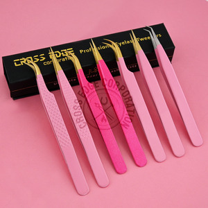 Premium Fiber Tip Eyelash Extension Tweezer Straight Isolation Lash Tweezer 45 degree Volume Lash Professional <b>Tool</b> - Product Image 1