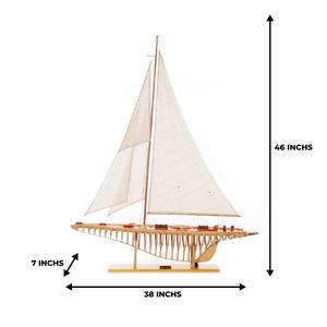 Modèle de bateau nautique en cèdre écologique fait à la main, trèfle à quatre feuilles, yacht XL, technique peinte - Product Image 6