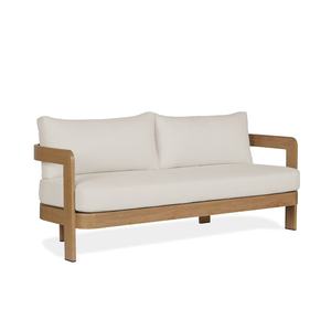 Modern <b>Wooden</b> <b>Frame</b> <b>Sofa</b> with Beige Cushions and Minimalist Design Perfect for Living Room or Lounge Space - Product Image 6