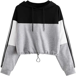 Jersey corto Vintage XL para mujer, sudadera de lana, chándal de invierno con capucha de gran tamaño, conjunto informal de talla grande con estampado de lavado ácido Terry - Product Image 5