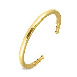 Joyería Astrológico Ajustable libre Brazalete tubo de metal Cobre puro Pesado Hecho a mano Diseño Mano Latón Oro Tambao Kada - Product Image 4
