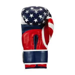 Gants de boxe pour adultes en cuir de vache avec logo personnalisé de vente chaude Gants d'entraînement à impression américaine de haute qualité pour les compétitions d'arts martiaux - Product Image 4
