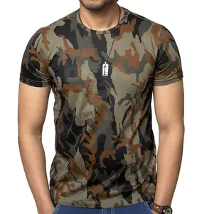 Vente en gros impression personnalisée 100% coton polyester mens Camo t-shirt chemises de camouflage vente directe