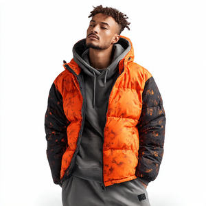 Oversized Hooded Winter Puffer Jacket for Men High Street Fashion Printed Bubble Coat Outdoor - Product Image 3