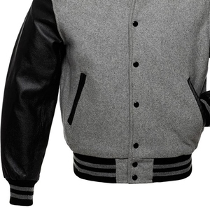 Premium Bomber Baseball Varsity Jacket Couleurs et logos personnalisés Manches en cuir Veste universitaire chaude Letterman pour unisexe - Product Image 4