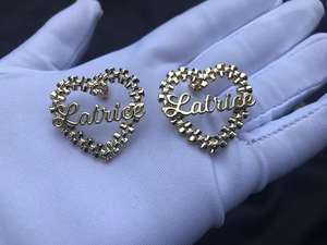 사용자 정의 스테인레스 이름 펜던트 스틸 골드 도금 만화 클래식 디자인 너겟 롤리 하트 프레임 목걸이 여성 남성 보석 - Product Image 4