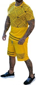 Verano Color sólido bordado Oem Odm Gym Fitness Plus Size Jogger Spoprts 2 piezas logotipo personalizado conjunto corto para hombres - Product Image 2