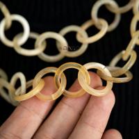 Meilleure vente en gros corne de buffle naturelle longue chaîne à maillons collier pour femmes origine vietnamienne accessoires de mode pour cadeaux