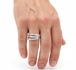 แหวนผู้ชายหลายวงสีโรสโกลด์ระดับพรีเมียม ของขวัญวันครบรอบ - Product Image 2