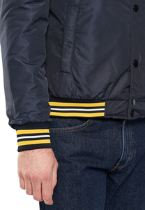 Blouson bombardier en satin université Letterman avec logo personnalisé veste en cuir boutonnée de haute qualité pour hommes veste d'hiver en fourrure imperméable de style classique - Product Image 5