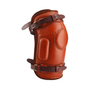 Protège-genoux en cuir de vache noir de haute qualité pour l'équitation, logo personnalisé, paire pour adultes, course à cheval - Product Image 3