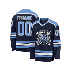 Jersey de práctica de hockey sobre hielo de alta calidad para hombre, bordado sublimado, nombre del equipo, precio barato de fábrica, tela transpirable de manga larga - Product Image 1