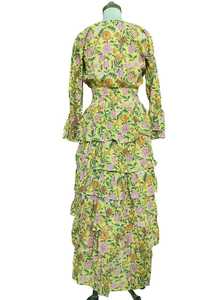 Vestido Largo de Algodón Indio, Talla L XL, Premium, 57 Pulgadas, Estampado Floral a Mano, Vestido Casual de Verano para Mujer - Product Image 5