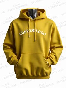 Sudadera con Capucha de Alta Calidad, 100% Algodón, Personalizada, Estilo Urbano, Bordada, para Hombre, con Cuello con Capucha, Diseño Sólido, para Invierno - Product Image 3