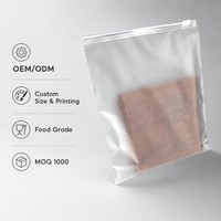 Sac d'expédition personnalisé givré avec fermeture éclair et trou de ventilation, impression par gravure, en PE transparent pour serviettes, vêtements et chaussures