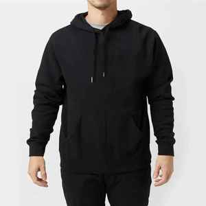 Men's Winter High Quality Lightweight Breathable 100% Cotton Fleece <b>Hoodie</b> Zipper Pullover Custom Logo Solid <b>Plain</b> Dyed - Product Image 3