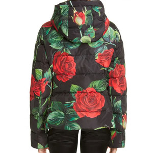 Veste bouffante imprimée pour femmes à la mode élégante toile à manches longues et fermeture éclair chaude tenue à la mode décontractée - Product Image 3