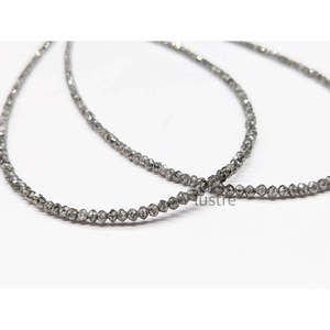 Perles Rondelles Facettées Gris Foncé AAA+ Naturelles Scintillantes, Diamants en Vrac pour Collier, Perles de Diamant Naturel Rare - Product Image 1