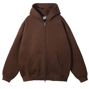 Venta al por mayor Unisex Fleece Zip-Up Hoodie 250 Gsm Solid Zipper Regular Oversized Clothing Print French Terry Crop Essentials - Product Image 3