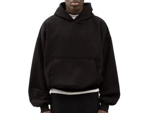 Sudadera con Capucha de Alta Calidad para Hombre, 100% Algodón, Informal, Holgada, Lisa, de Punto, Sudaderas con y sin Capucha para Hombre - Product Image 2