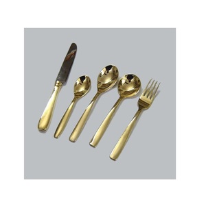 Nouveau ensemble de 4 couverts en métal plaqué or avec poignée pour mariage nouveau Look ensemble de couverts en métal nouveau couverts cuillère et fourchette - Product Image 4