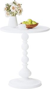 Mesa Auxiliar Redonda Francesa, Mesa de Noche Minimalista con Pedestal, Mesa Auxiliar Pequeña para Dormitorio o Sala de Estar - Product Image 6