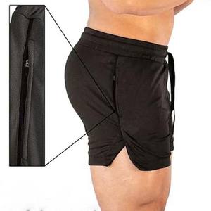 กางเกงกีฬาขาสั้นผู้ชายกางเกงวิ่งผ้าฟลีซแบบลำลองมีกระเป๋ามีซิปกางเกงออกกำลังกายกางเกงวอร์ม - Product Image 3