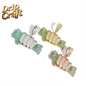 จี้รูปมือถือดอลลาร์ ชุบทอง สไตล์ฮิปฮอป หรูหรา ประดับเพชรโมอิสซาไนต์เงินแท้ ฝังด้วยมือ ของขวัญสำหรับผู้ชาย ผู้หญิง งานปาร์ตี้ - Product Image 4