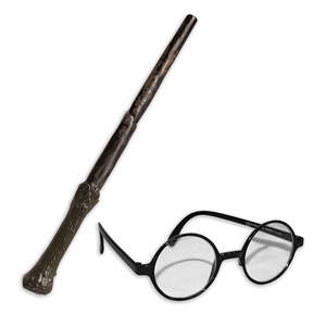 Ensemble de costume de cosplay Harry Potter avec baguette magique et lunettes - Product Image 1