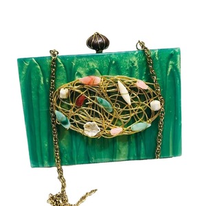 Haute qualité abordable résine nouvelle pochette de luxe travail Simple pour les femmes vêtements de fête embrayage soirée pochette résine marbre look - Product Image 3