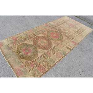Tapis turc 4,2 x 9,8 pieds, grand tapis vintage, tapis brun rose style sud-ouest - Product Image 1