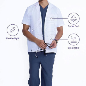 Factory Direct Sale High Quality Lightweight 100% Cotton Unisex Customizable Scrub Lab <b>Coat</b> Hospital Uniforms - Product Image 3
