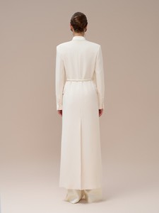 Manteaux de qualité supérieure pour femmes Manteau fendu dans le dos Longueur Larissa Tissu écologique Vêtements d'hiver pour femmes Grossiste blanc - Product Image 3