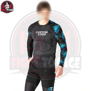 Rashguard MMA de qualité supérieure, imprimé numériquement, haut de gamme pour le fitness et la course, col rond, séchage rapide, manches longues, polyester/spandex/nylon 220g - Product Image 4