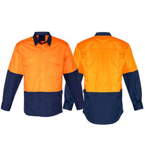 เสื้อทำงานผ้าฝ้ายแขนยาวแบบตาข่ายระบายอากาศได้ดีสะท้อนแสงมองเห็นได้ชัดเจน - Product Image 2