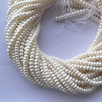 6mm naturel blanc couleur perle d'eau douce pierre bouton perles brin en gros pierres en vrac fournisseur perles de culture pour Bracelet