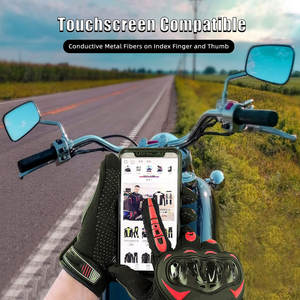 Gants de moto en cuir de protection confortables toutes saisons Rembourrage de sécurité renforcé Gants de moto en cuir pour équipement de moto - Product Image 3