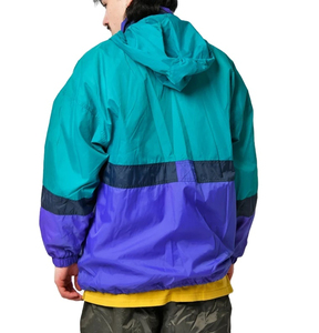 Vintage Lightweight <b>Canvas</b> Windbreaker <b>Blue</b> Green Retro Anorak Hooded Stand Jacket Breathable Waterproof Quick Dry Mesh Lining - Product Image 5
