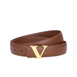 Ceinture en PU à la mode pour femmes avec logo personnalisé Ceinture tissée de style décontracté multicolore à boucle en V - Product Image 1
