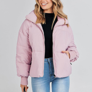 Chaqueta de invierno larga acolchada de burbujas de alta calidad para hombres y mujeres transpirable relleno de algodón cálido con tela de lona de punto - Product Image 2