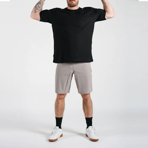 เสื้อยืดคอกลมสีดำคุณภาพสูง พิมพ์โลโก้ได้ 95% ผ้าฝ้าย 5% ผ้าสแปนเด็กซ์ เหมาะสำหรับออกกำลังกาย ฟิตเนส เทรนนิ่ง เสื้อยืดเปล่าสำหรับผู้ชาย - Product Image 5