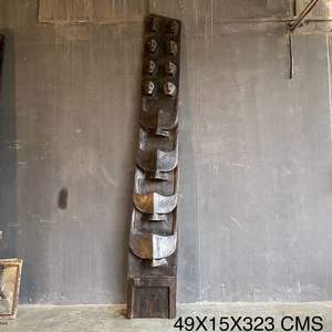 Panel de Pared de Madera Tribal Naga de la India, Tallado a Mano, Decoración Arquitectónica, Estilo Rústico Antiguo, para Interiores de Hotel, Combinable, 1 Contenedor - Product Image 6