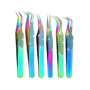 Pinzas Aplicadoras de Extensión de Pestañas de Acero Inoxidable Multicolor Premium con Varias Puntas y Agarre Perfecto - Product Image 1