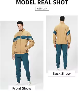 "Conjunto de chándal personalizado de 2 piezas para Hombre | Traje de gimnasio y jogging personalizado de alto rendimiento | Ropa deportiva transpirable con cremallera completa" - Product Image 2