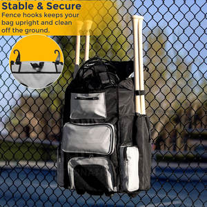 Sac de baseball en cuir PU de haute qualité, personnalisable, léger, résistant, avec poignée télescopique, poches pour accessoires, design portable - Product Image 6