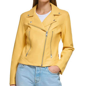 Concevez votre propre veste en cuir pour femme, veste en cuir imperméable pour femme, veste en cuir pour femme à col montant - Product Image 1